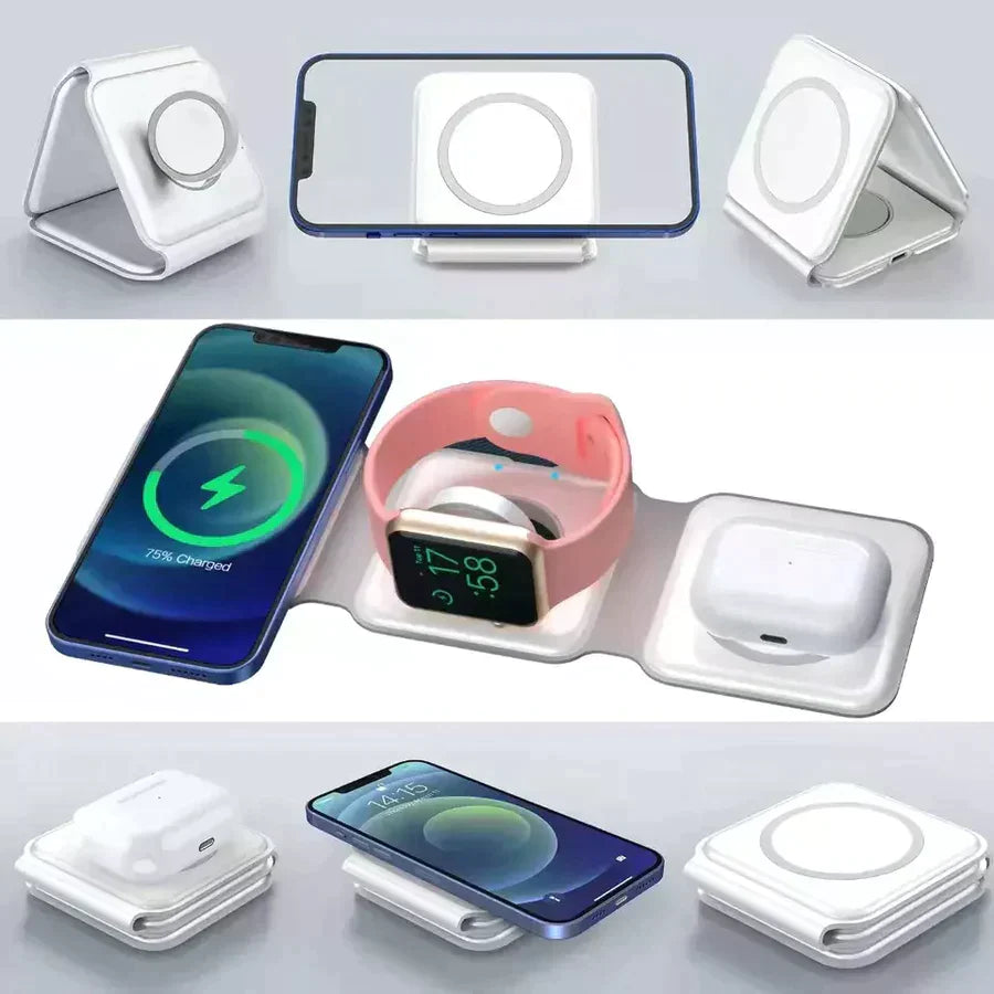 3 in 1 20W Magnetic Wireless Chargers Stand for All Wireless Charging Supported Phones