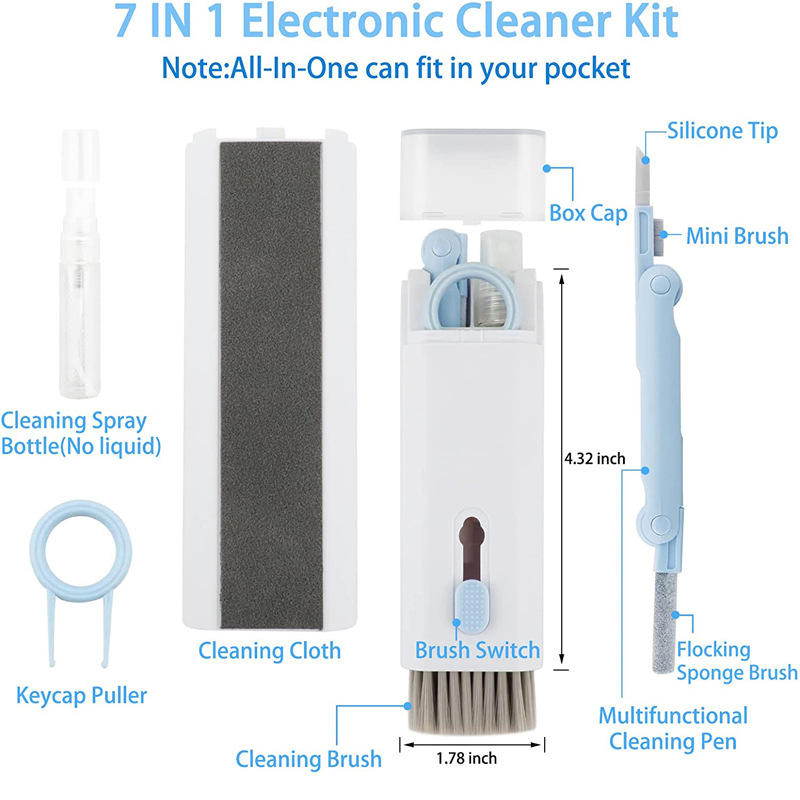 7 in 1 Computer Keyboard Cleaner Brush Kit Earphone Cleaning